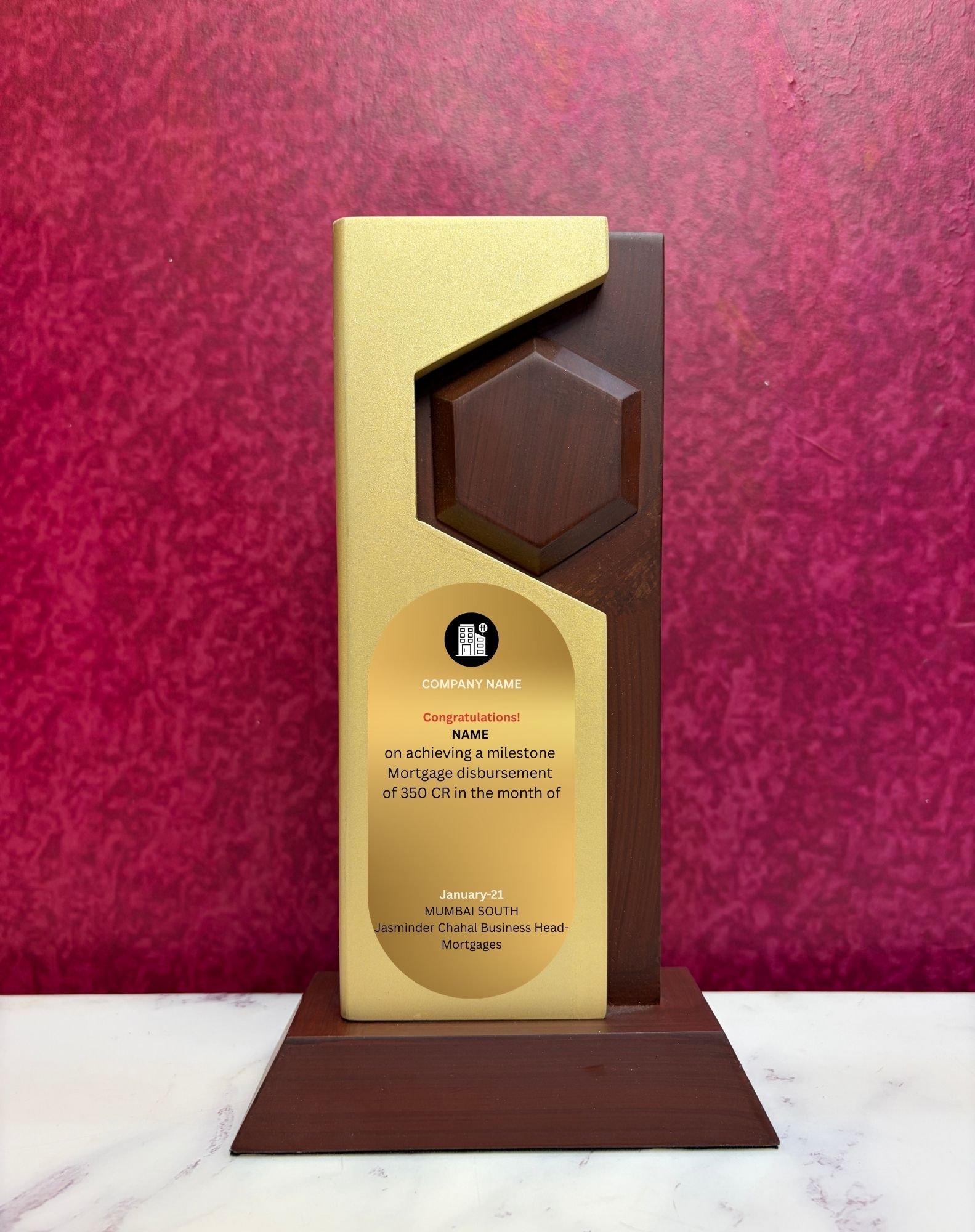 Premium Crystal Corporate Excellence Trophy