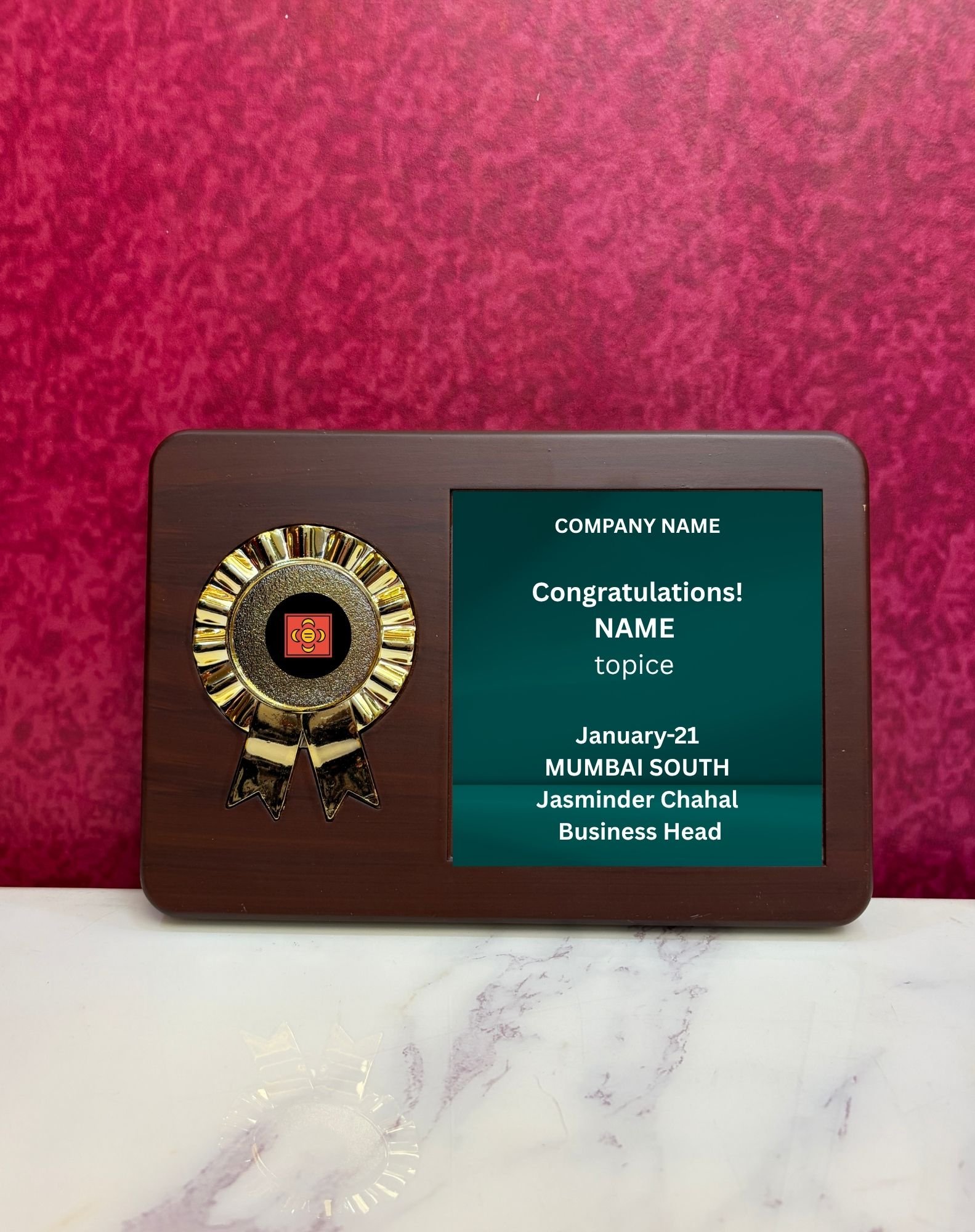Classic Walnut Wood Perpetual Plaque