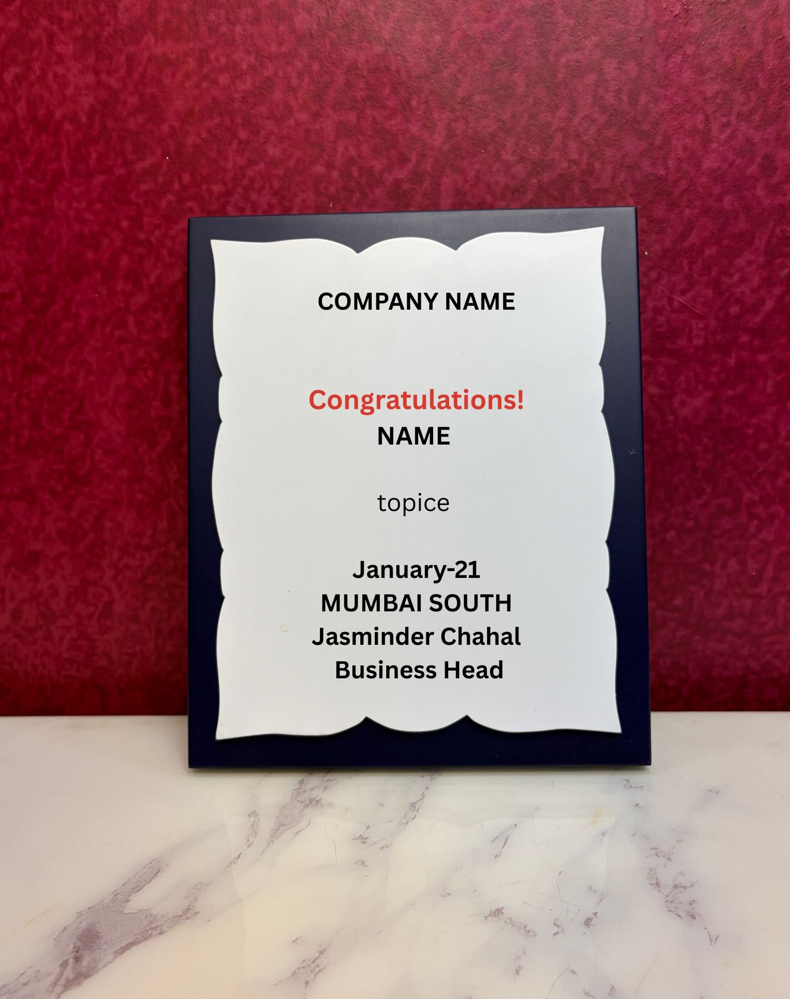 Custom 3D Printed Corporate Logo Trophy