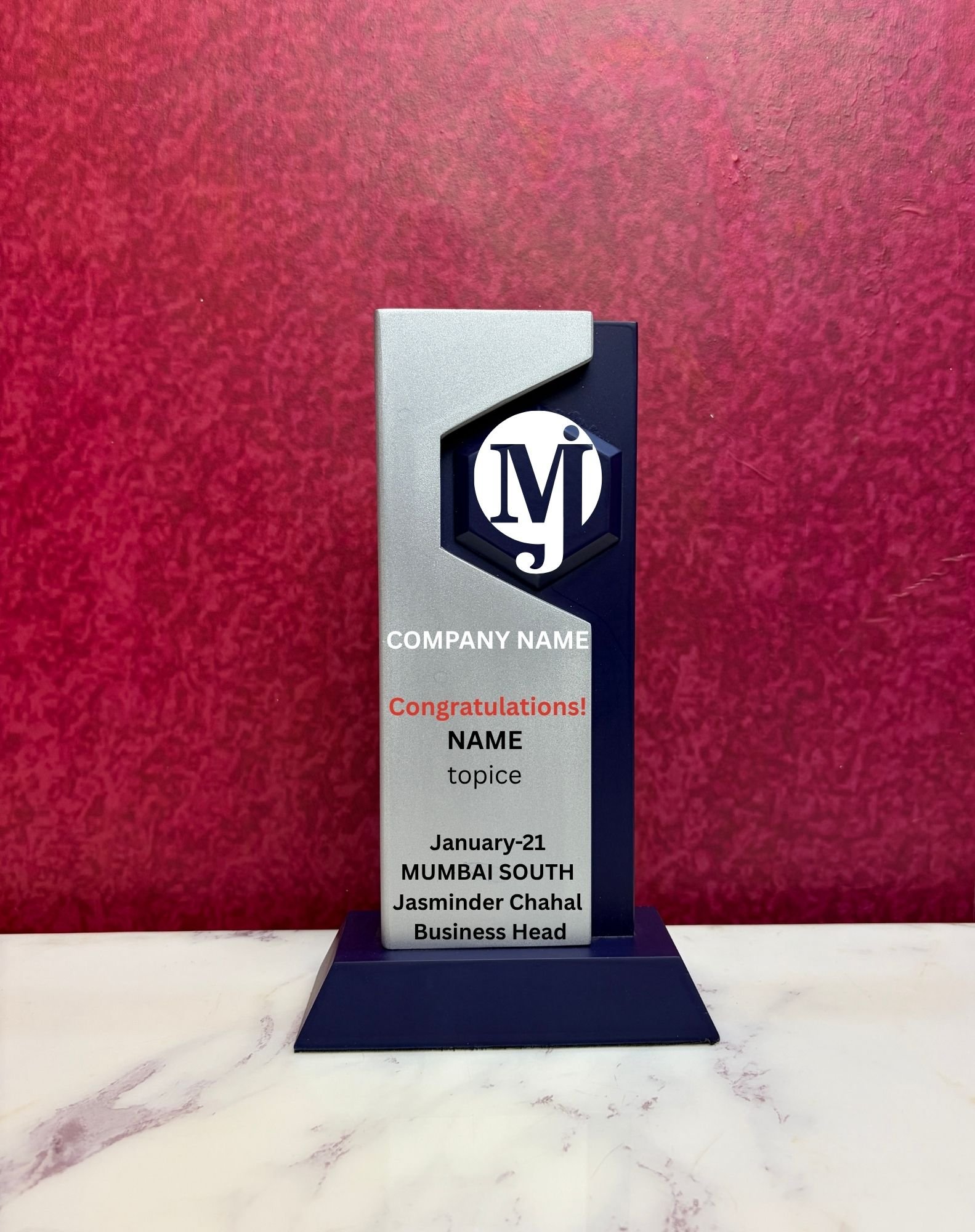 Diamond Cut Crystal Employee of the Month Award