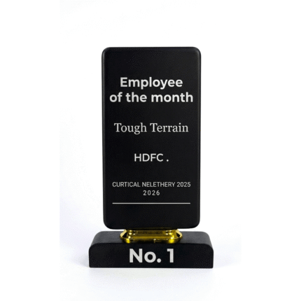 Elegant Black Corporate Trophy Award by Jazka Traders – Premium Recognition Trophy