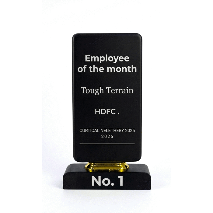 Elegant Black Corporate Trophy Award by Jazka Traders – Premium Recognition Trophy