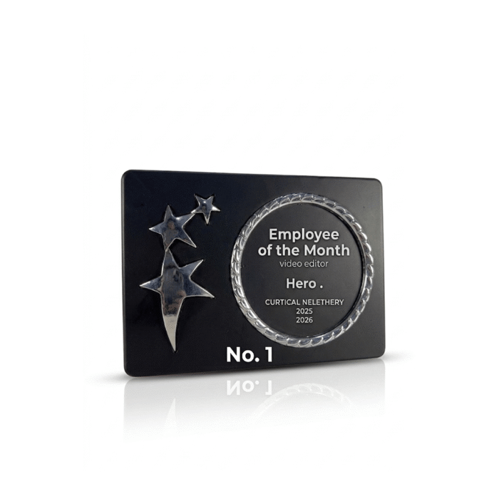 JT-SBS02 | Premium Black Star Trophy Plaque by Jazka Traders