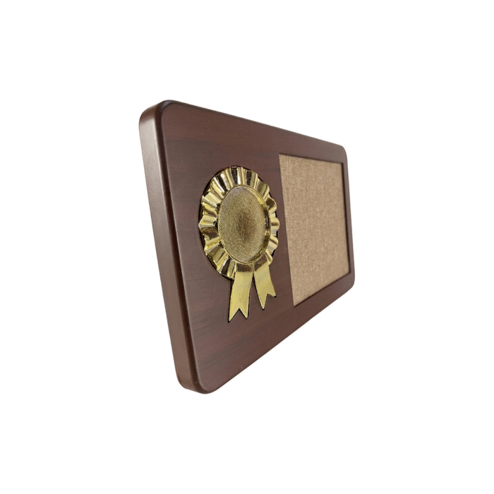 Premium Wooden Corporate Recognition Trophy with Gold Emblem