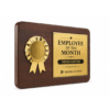 Premium Wooden Corporate Recognition Trophy with Gold Emblem