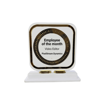 Premium White & Gold Corporate Award Trophy for Recognition Ceremonies