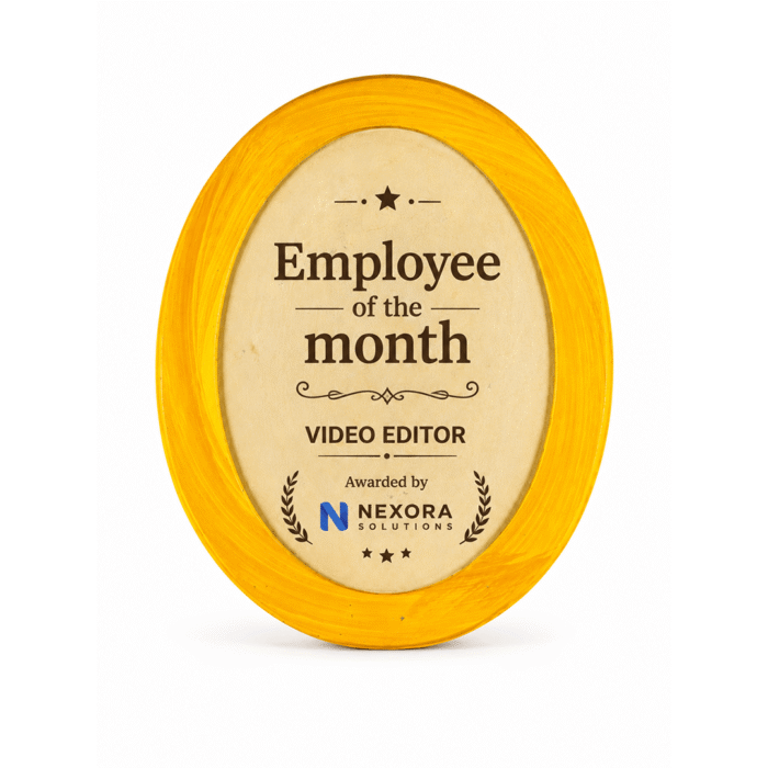 Premium Oval Crystal Corporate Award Trophy for Recognition & Appreciation
