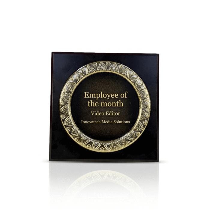 Luxury Black Wooden Trophy Plaque by Jazka Traders – Premium Corporate Award