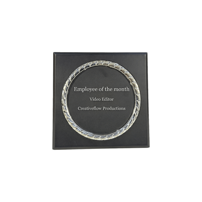 Product Features Premium black wooden trophy plaque with golden detailing Elegant circular decorative design for luxurious appearance Durable and sturdy construction for long-term use Customizable logo, text, and branding options available Ideal for corporate recognition and appreciation ceremonies Smooth polished finish with premium craftsmanship Suitable for offices, institutions, and professional events Lightweight and easy-to-display plaque trophy Perfect for leadership honors and achievement awards Manufactured with quality standards by Jazka Traders