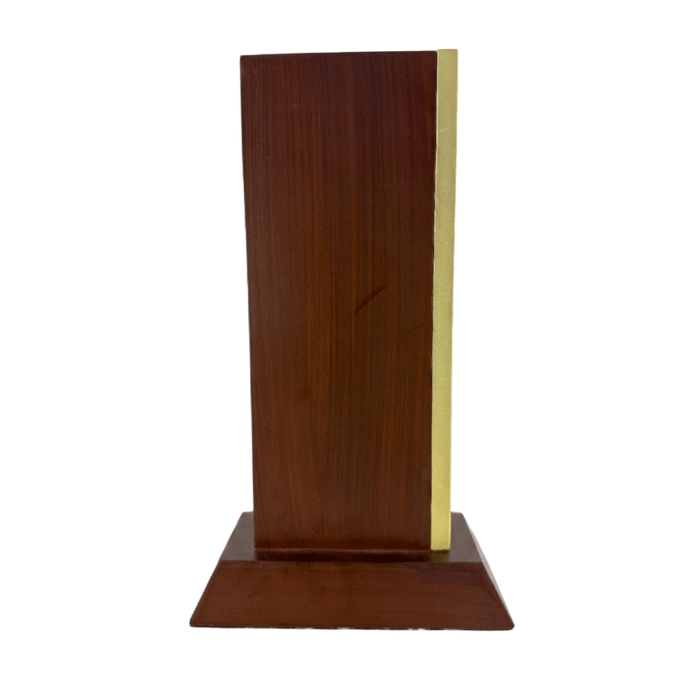 Modern Wooden Corporate Trophy with Gold Finish by Jazka Traders