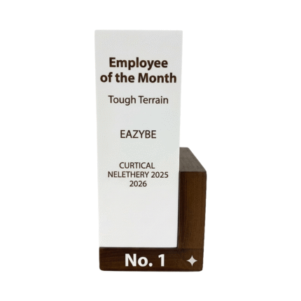 Elegant White Wooden Corporate Trophy by Jazka Traders
