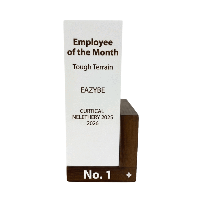Elegant White Wooden Corporate Trophy by Jazka Traders