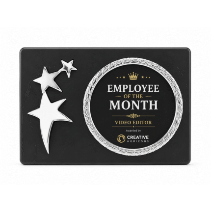JT-SBS02 | Premium Black Star Trophy Plaque by Jazka Traders