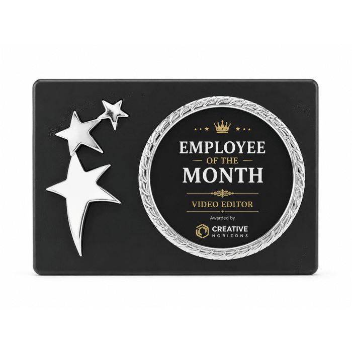 JT-SBS02 | Premium Black Star Trophy Plaque by Jazka Traders