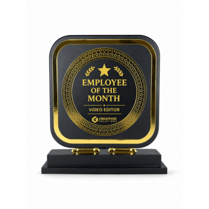 Premium Black & Gold Corporate Award Trophy by Jazka Traders