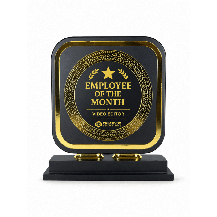 Premium Black & Gold Corporate Award Trophy by Jazka Traders