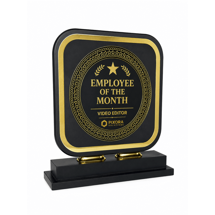 Premium Black & Gold Corporate Award Trophy by Jazka Traders