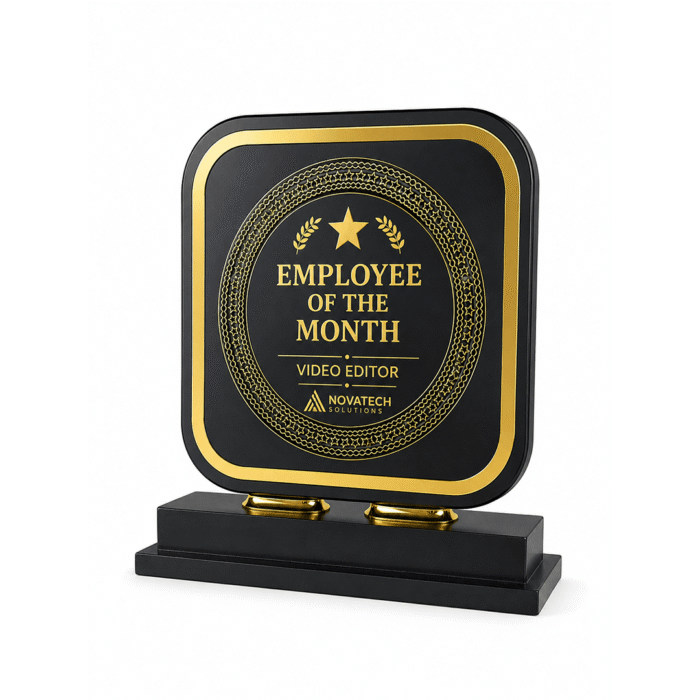 Premium Black & Gold Corporate Award Trophy by Jazka Traders