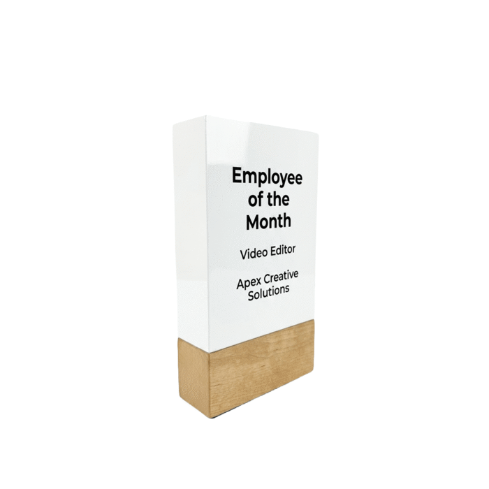 Modern Wooden Base Corporate Trophy by Jazka Traders