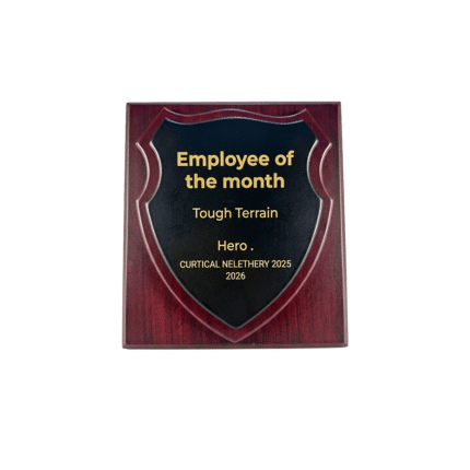 Premium Shield Wooden Award Plaque by Jazka Traders – Elegant Corporate Recognition Trophy
