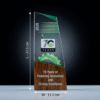 Glass Award Trophy with Wooden Base