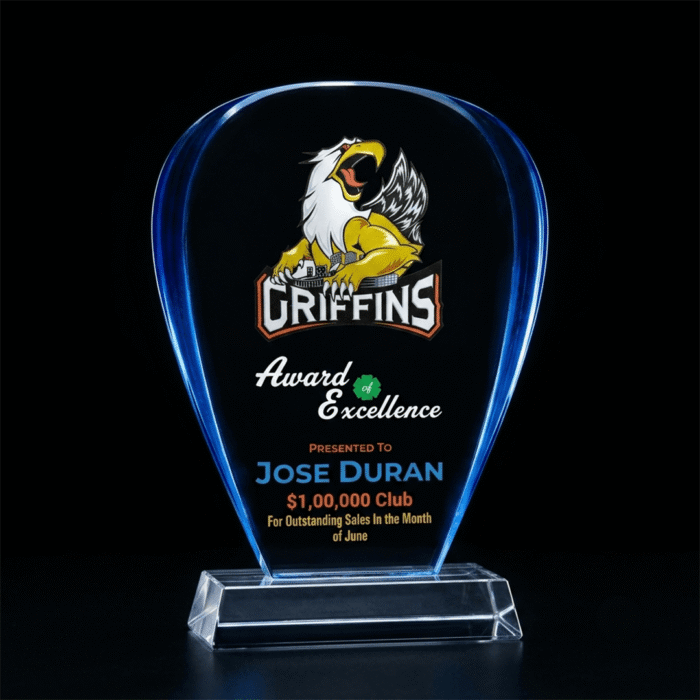Blue Edge Crystal Acrylic Award Trophy