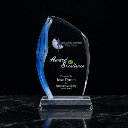 Blue Edge Crystal Acrylic Trophy