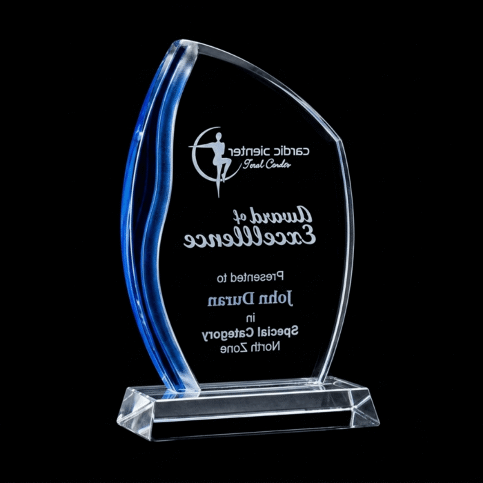 Blue Edge Crystal Acrylic Trophy