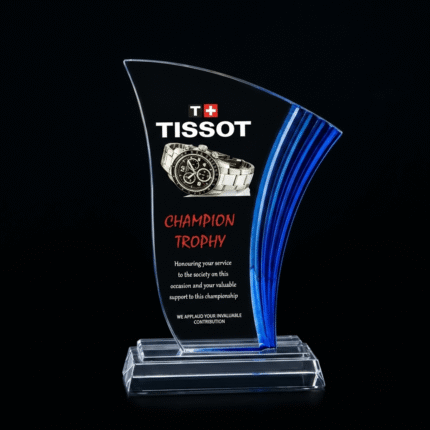 Blue Edge Crystal Acrylic Trophy