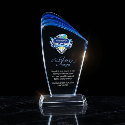 Blue Edge Crystal Acrylic Trophy