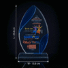 Buy JT-A09 Blue Edge Crystal Acrylic Trophy from Jazka Traders. Premium customizable award with elegant leaf design and UV printing.